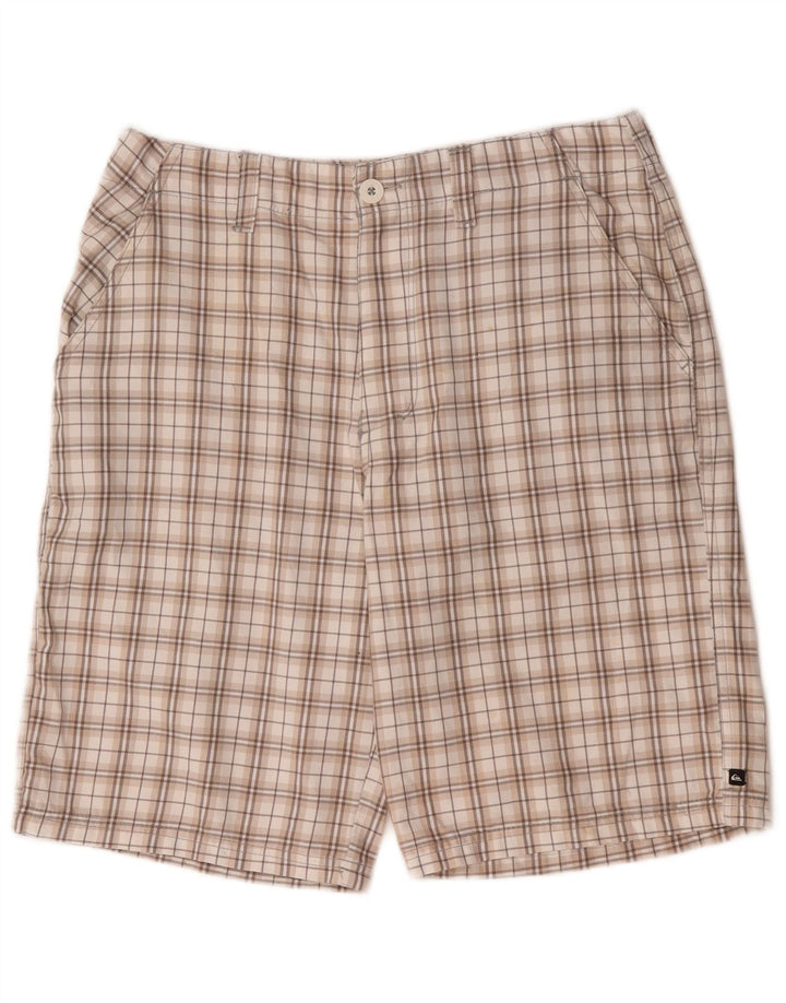 Quiksilver Herren-Chinoshorts mit Grafik, mittelgroß, W32, beige kariertes Polyester