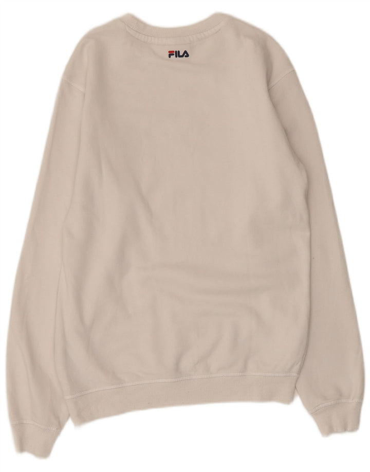 FILA Herren-Sweatshirt mit Grafik, XS, weiße Baumwolle