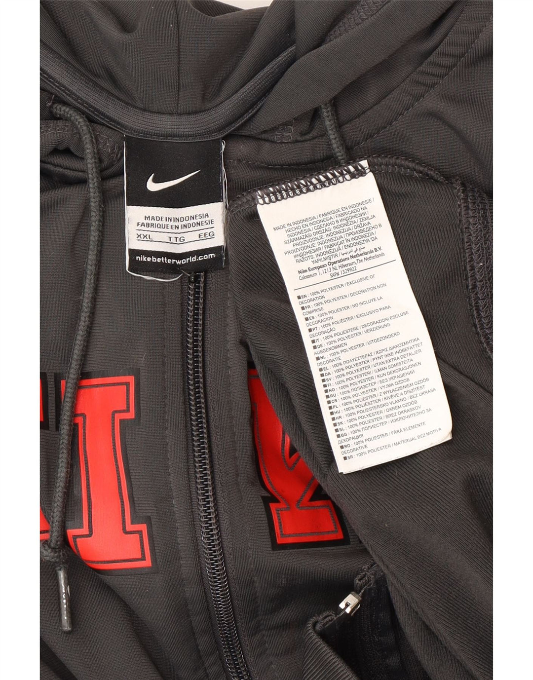 Nike Herren Graphic Zip Hoodie Pullover 2XL Grau Polyester