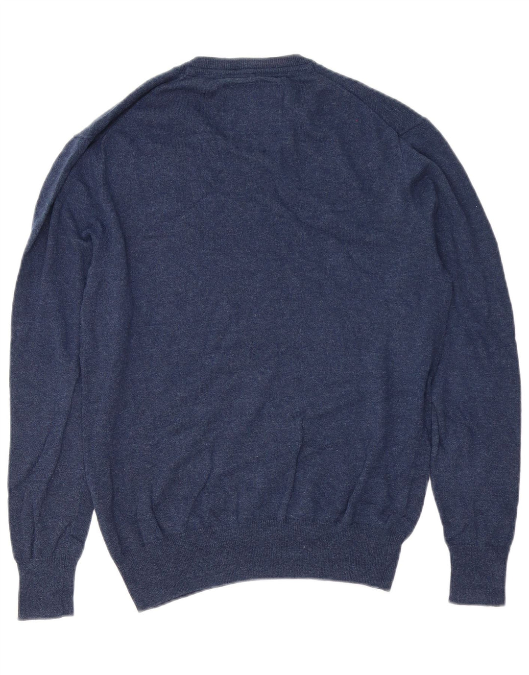 Superdry Herren-Pullover mit V-Ausschnitt aus mittelblauer Baumwolle