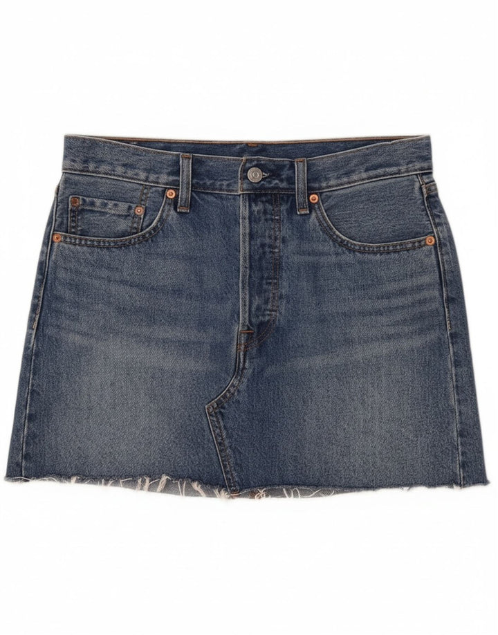Levi's Damen Mini-Jeansrock mit niedriger Taille, W28, mittelblaue Baumwolle