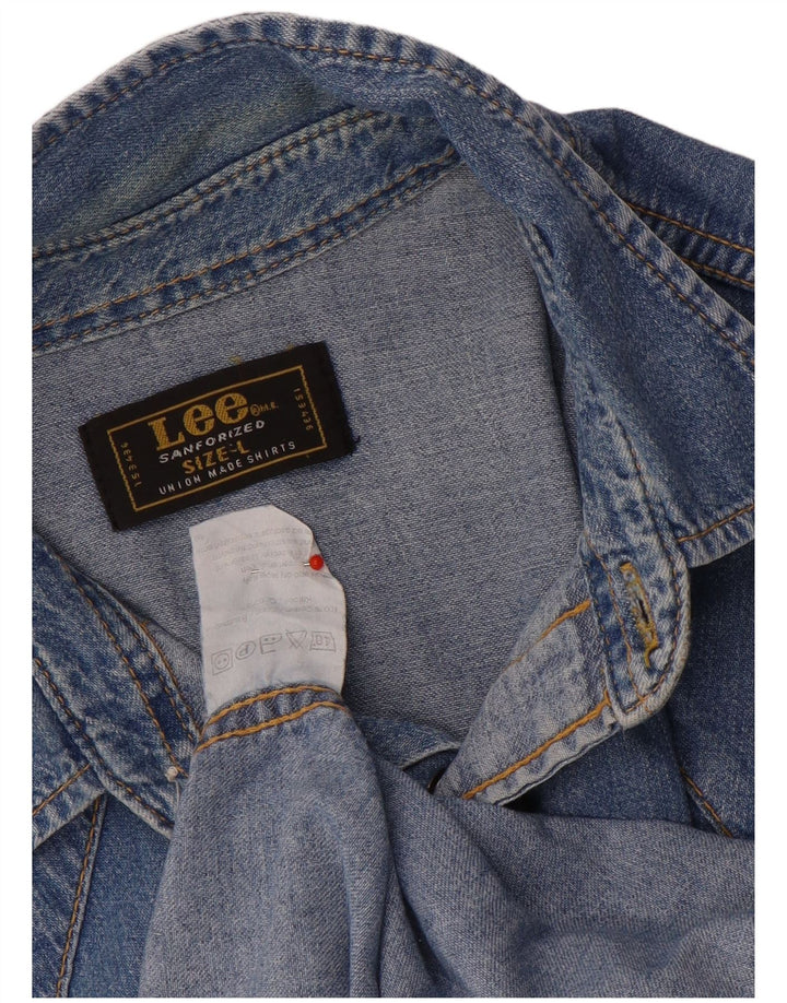 Lee Herren-Jeanshemd, groß, aus blauer Baumwolle