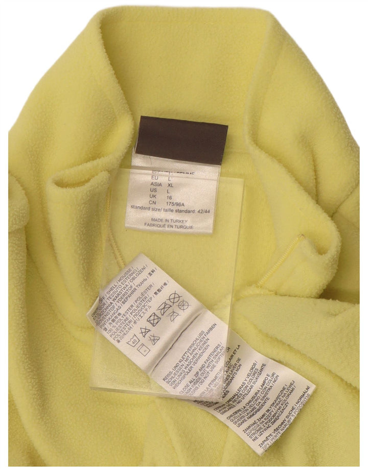 JACK WOLFSKIN Womens Zip Neck Fleece Jumper UK 16 Large Yellow Polyester
