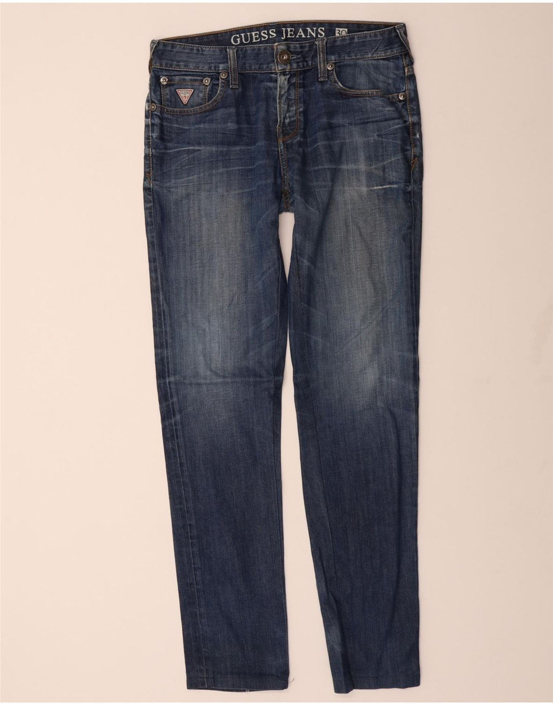 GUESS Mens Slim Jeans W30 L31 Blue Cotton