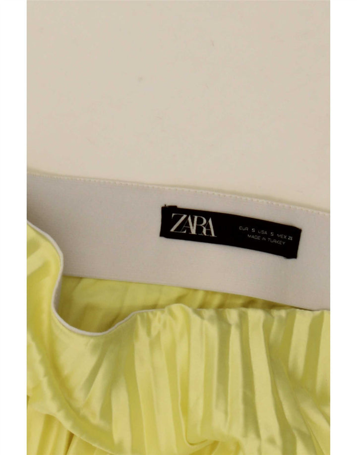 Zara Damen Faltenrock Small W31 Gelb