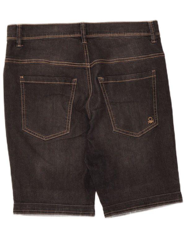 Benetton Herren Jeansshorts W32 Medium Schwarz