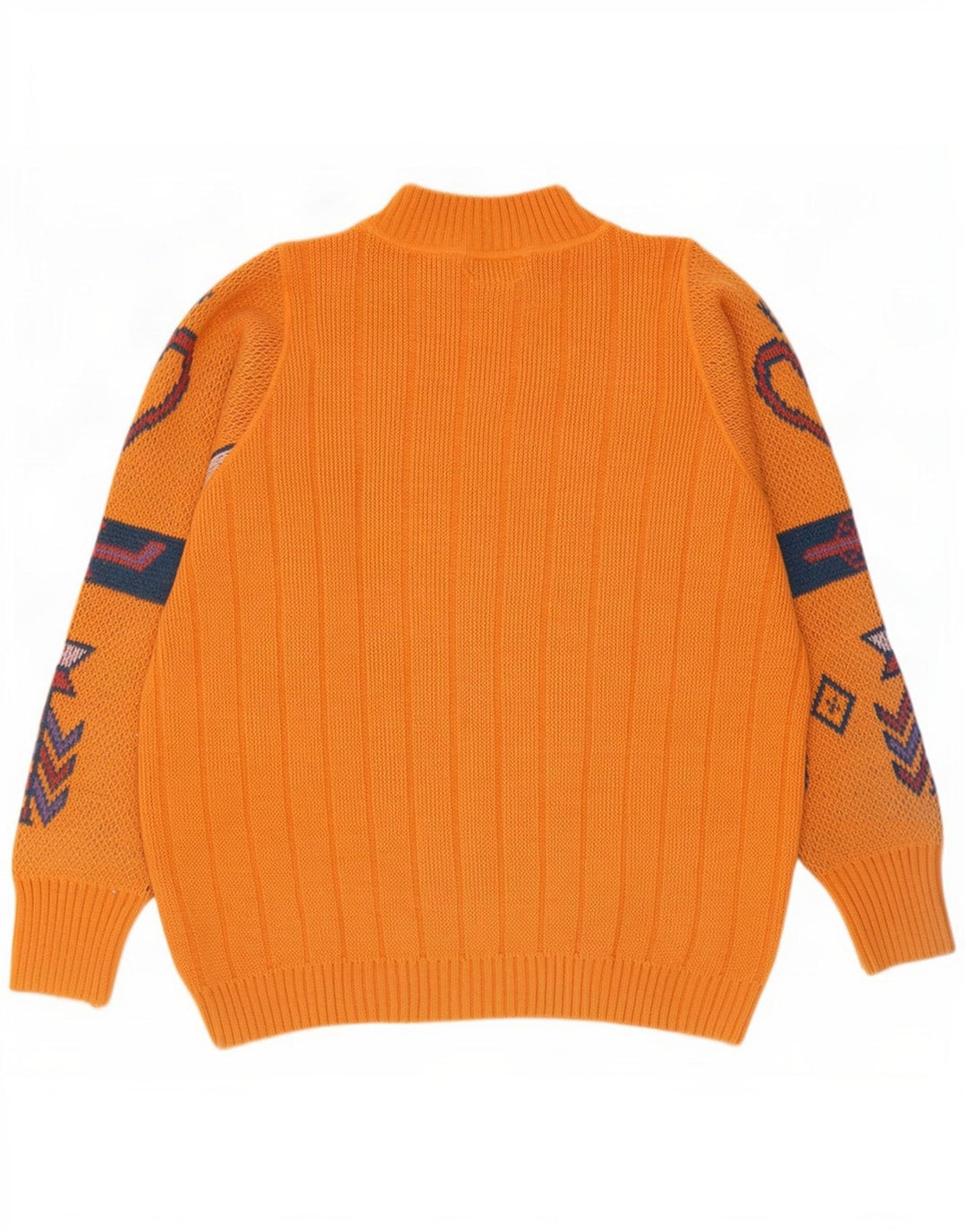 REDS Herren-Pullover mit Rollkragen, mittelorange, geometrische Wolle