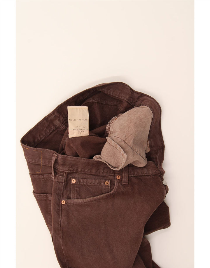 LEVI'S Womens Straight Jeans W38 L33 Burgundy Cotton Vintage Levi's and Second-Hand Levi's from Messina Hembry 