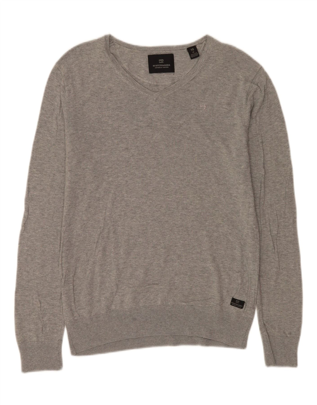 Scotch & Soda Herren Amsterdam Couture Pullover mit V-Ausschnitt Mittelgrau