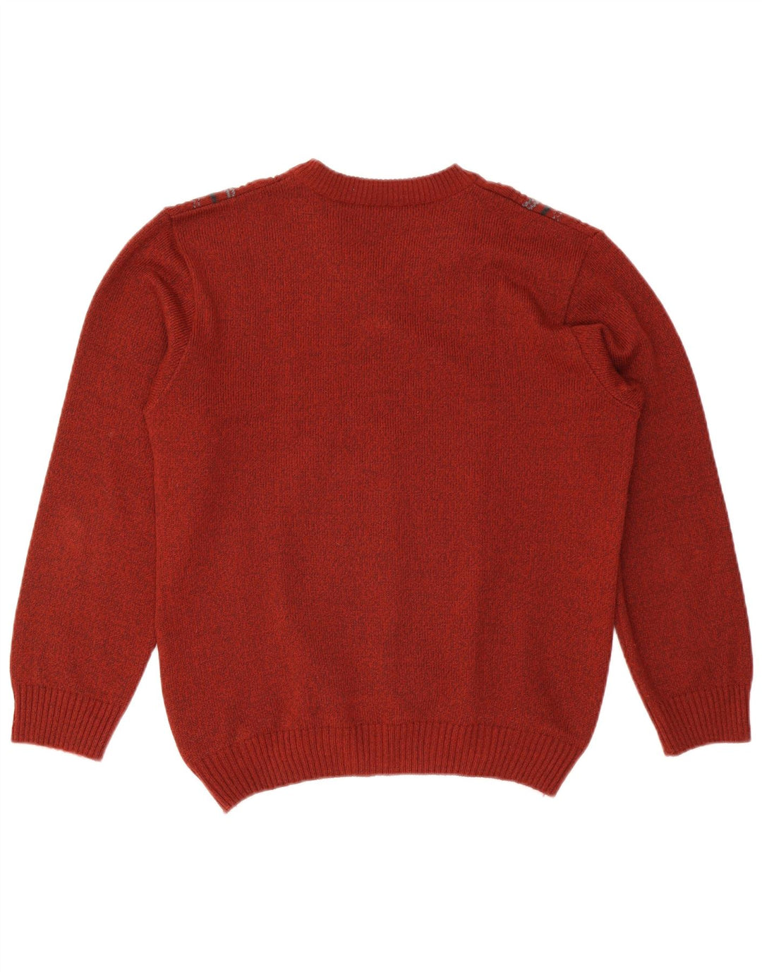 Vintage Herren V-Ausschnitt Pullover Pullover UK 38 Medium Maroon Geometrisch