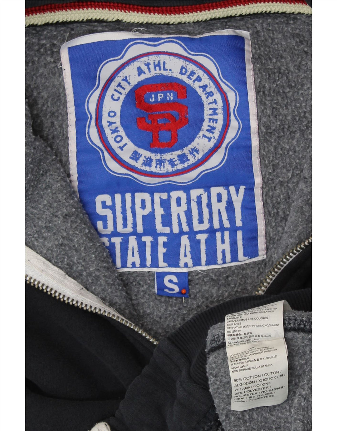 SUPERDRY Herren-Sweatshirt mit Grafik, Größe S, marineblaue Baumwolle