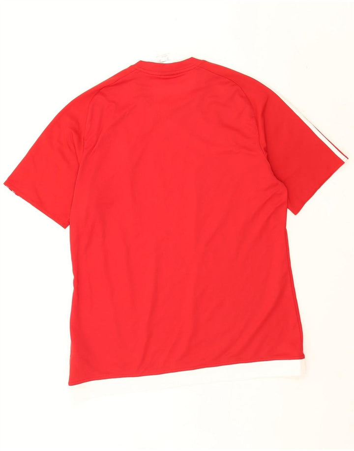 Adidas Herren Climalite Graphic T-Shirt Top Großes rotes Polyester