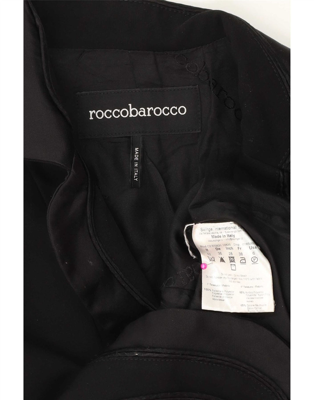 Roccobarocco Damen 2-Knopf-Blazerjacke IT 42 Mittelschwarzes Polyester