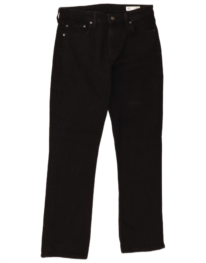 Zara Damen Straight Jeans EU 40 Medium W30 L32 Schwarz