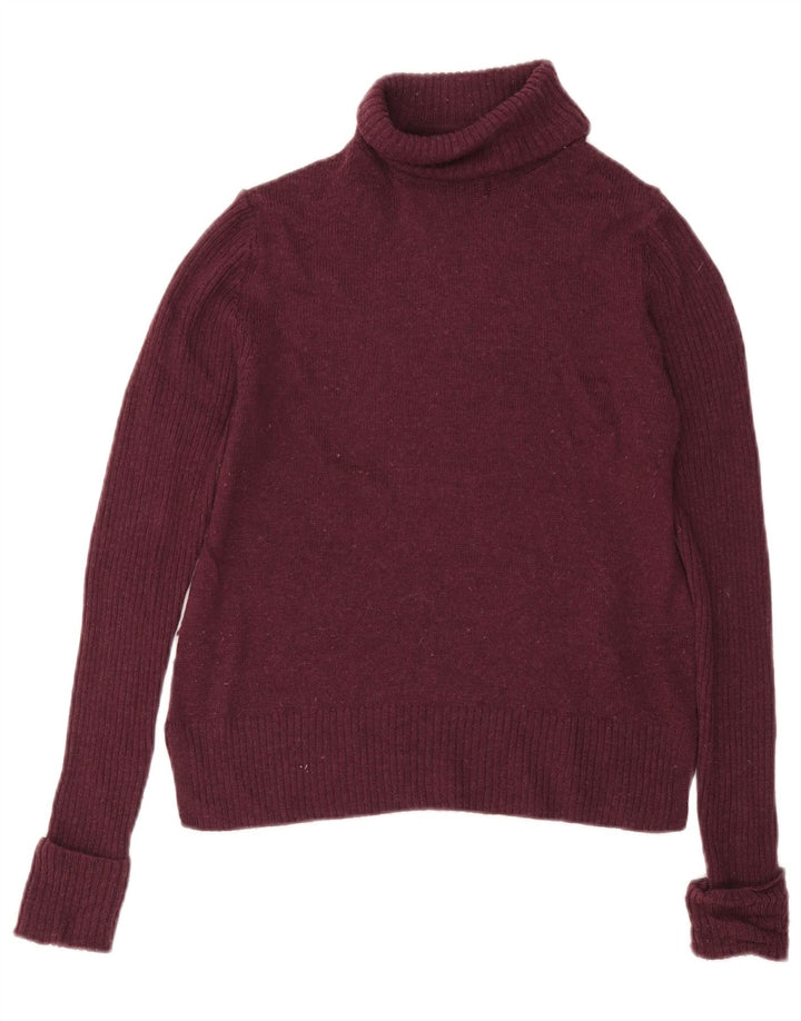 Marks & Spencer Damen-Pullover mit Rollkragen, UK 12, mittlere Burgunderrote Wolle
