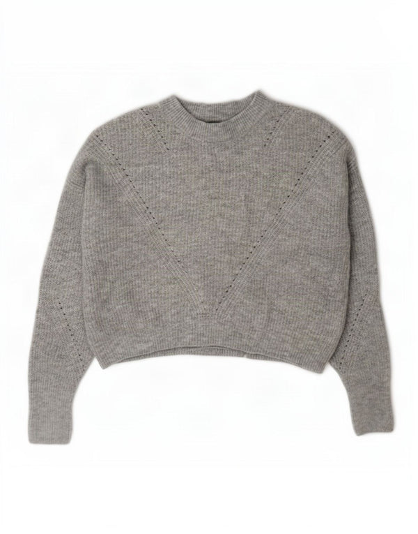Topshop Womens Petite Crop Rollkragenpullover Pullover UK 6 XS Grau