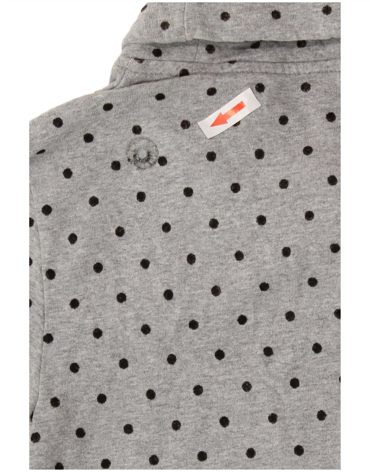Converse Damen Sweatshirt Pullover UK 6 XS Grau gepunktete Baumwolle