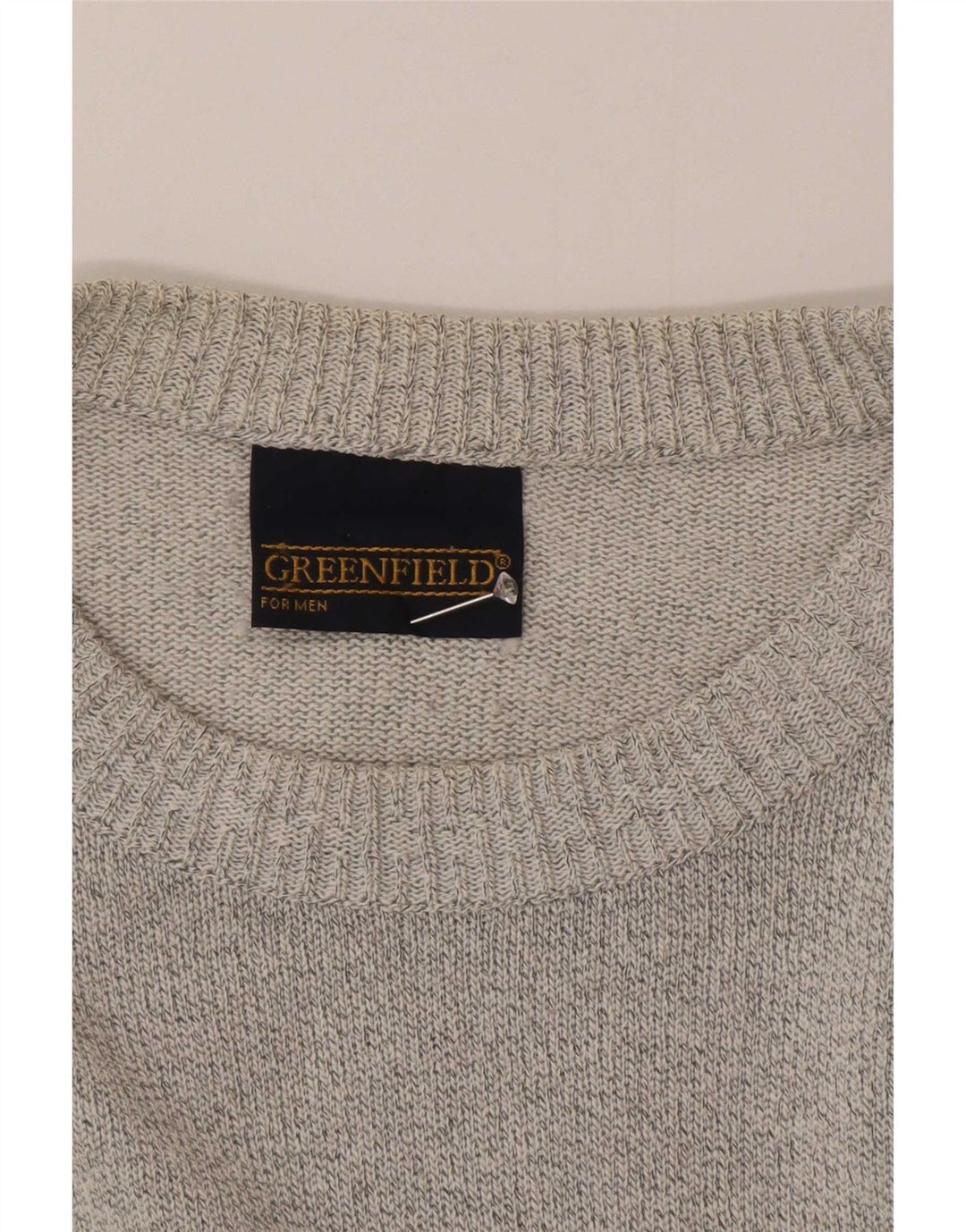 Greenfield Herren-Pullover mit U-Boot-Ausschnitt, groß, grau, geometrisch