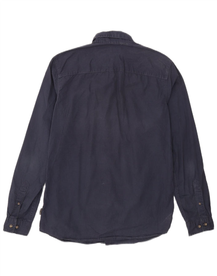 Jack & Jones Herrenhemd aus mittelblauer Baumwolle in Marineblau