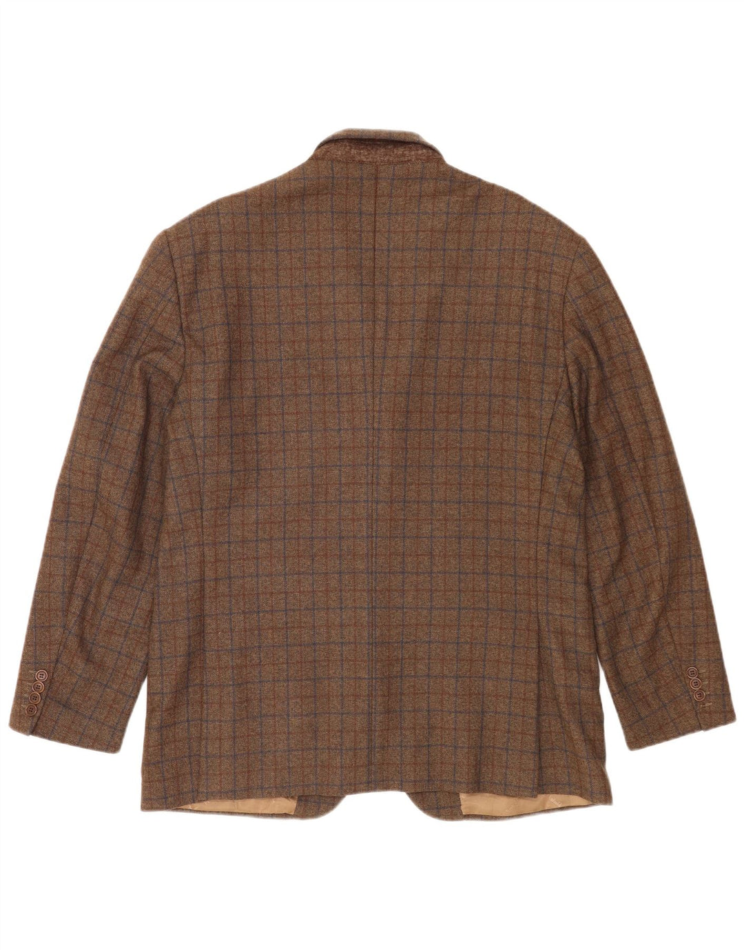 Brooksfield Herren-Blazer mit 3 Knöpfen, UK 40, große braun karierte Wolle
