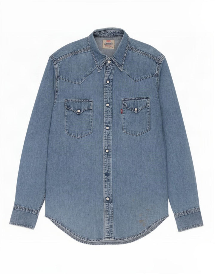 Levi's Herren-Jeanshemd aus mittelblauer Baumwolle