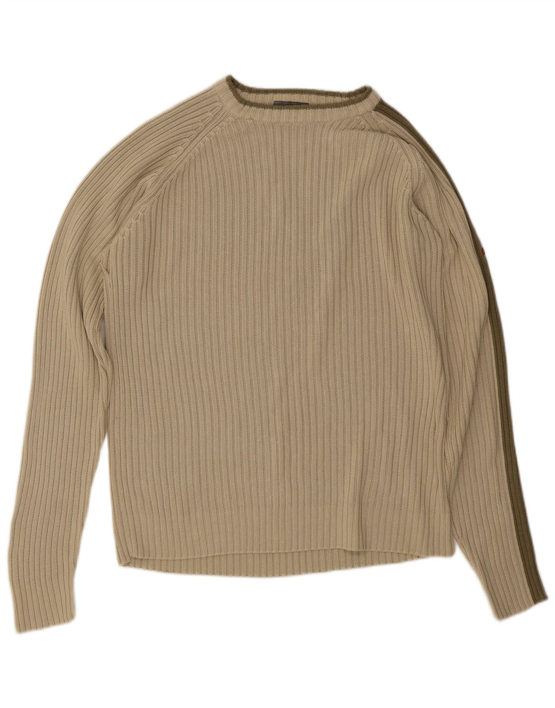 Vintage Herren-Pullover mit U-Boot-Ausschnitt, mittelgrün gestreift