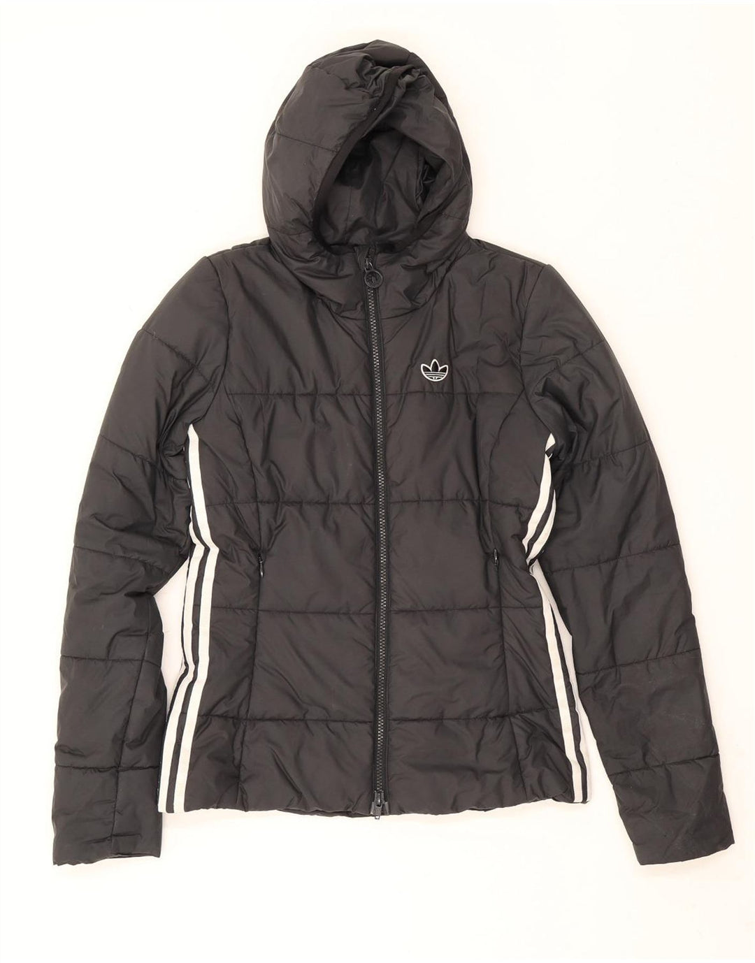 Adidas Damen Kapuzenjacke, gepolstert, UK 6, XS, Schwarz, Polyester