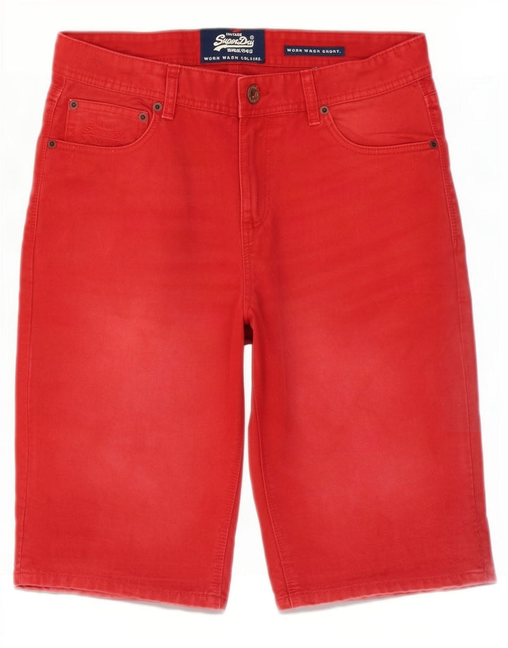 Superdry Herren-Jeansshorts, Größe S, W29, Rot, Baumwolle