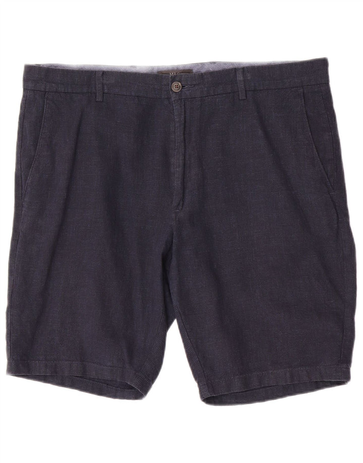 Marks & Spencer Herren Chinoshorts W38 XL Marineblau Baumwolle