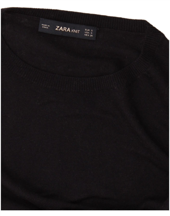 Zara Damen-Pullover mit Rundhalsausschnitt, Gr. 10, Größe S, Schwarz