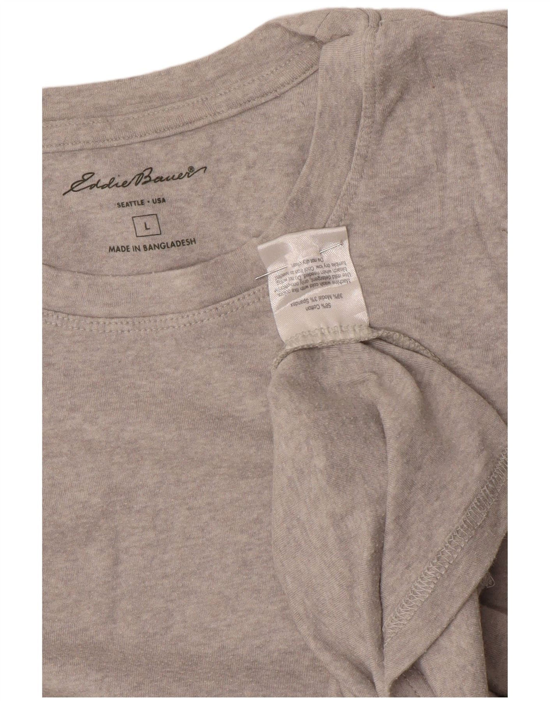 EDDIE BAUER Damen Top Langarm UK 14 Large Grau Baumwolle