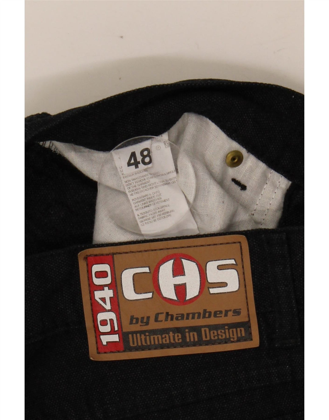 CHAMBERS Mens Straight Casual Trousers IT 48 Medium W32 L31 Navy Blue