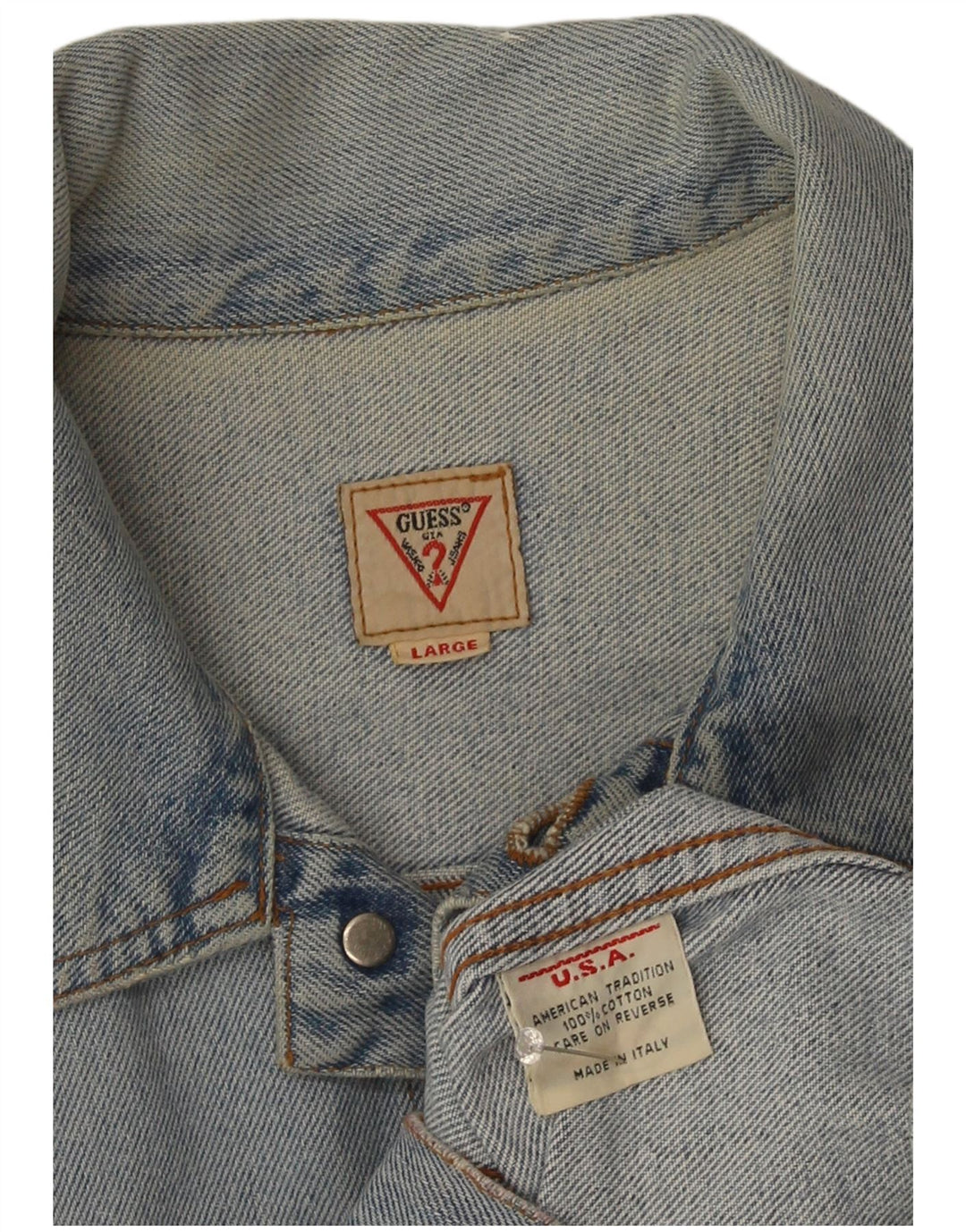 Guess Damen Jeansjacke UK 14 Große blaue Baumwolle