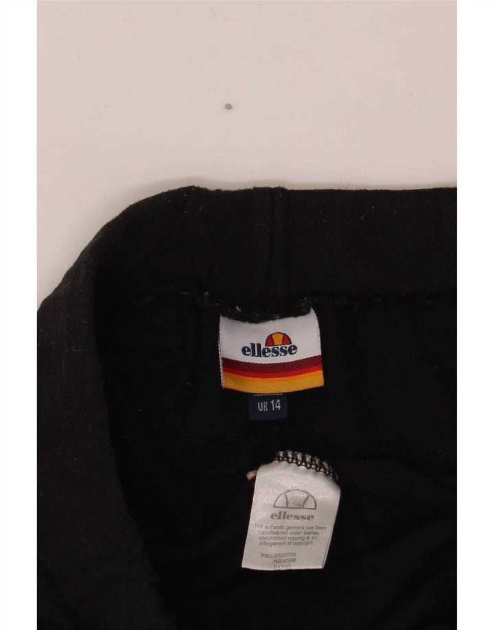 Ellesse Womens Graphic Leggings UK 14 Mittelschwarze Baumwolle