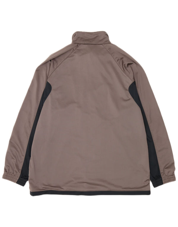 Diadora Herren-Trainingsanzug-Top-Jacke, UK 48 2XL, graues Colourblock-Polyester