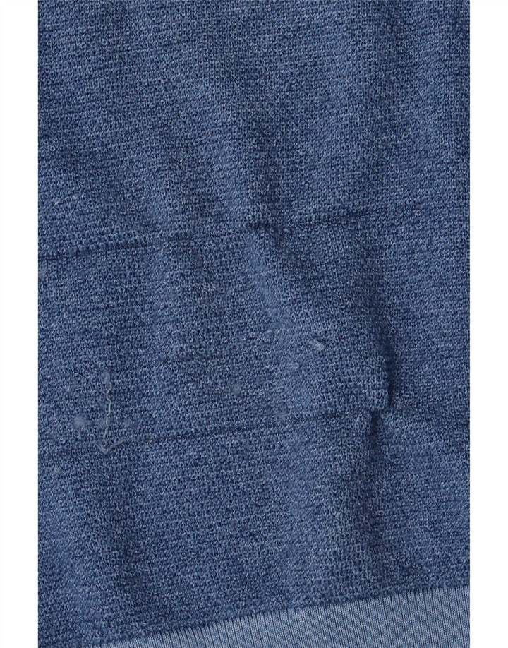Sun68 Herren-Strickjacke aus mittelblauer Merinowolle