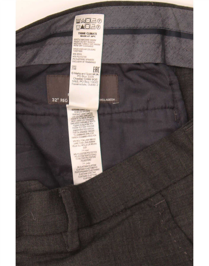 Marks & Spencer Herren-Anzughose in normaler Passform, W32, L31, graue Wolle