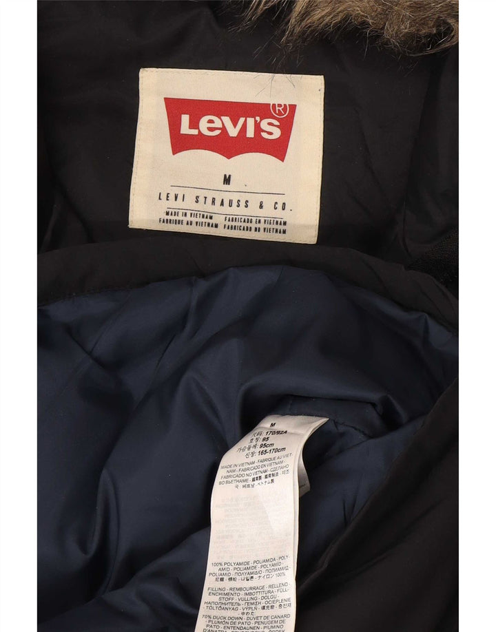 Levi's Herren-Mantel mit Kapuze, gepolstert, UK 38, mittelschwarz, Polyamid