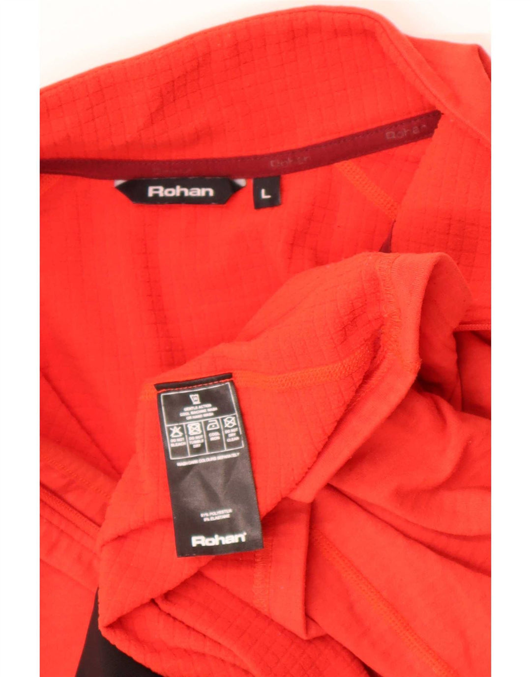 Rohan Herren-Pullover-Trainingsanzugoberteil mit Reißverschluss am Hals, großes rotes Polyester
