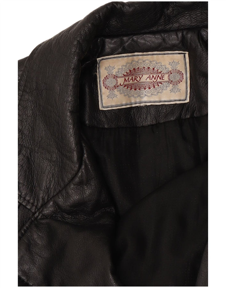 Mary Anne Damen Lederjacke UK 18 XL Schwarz
