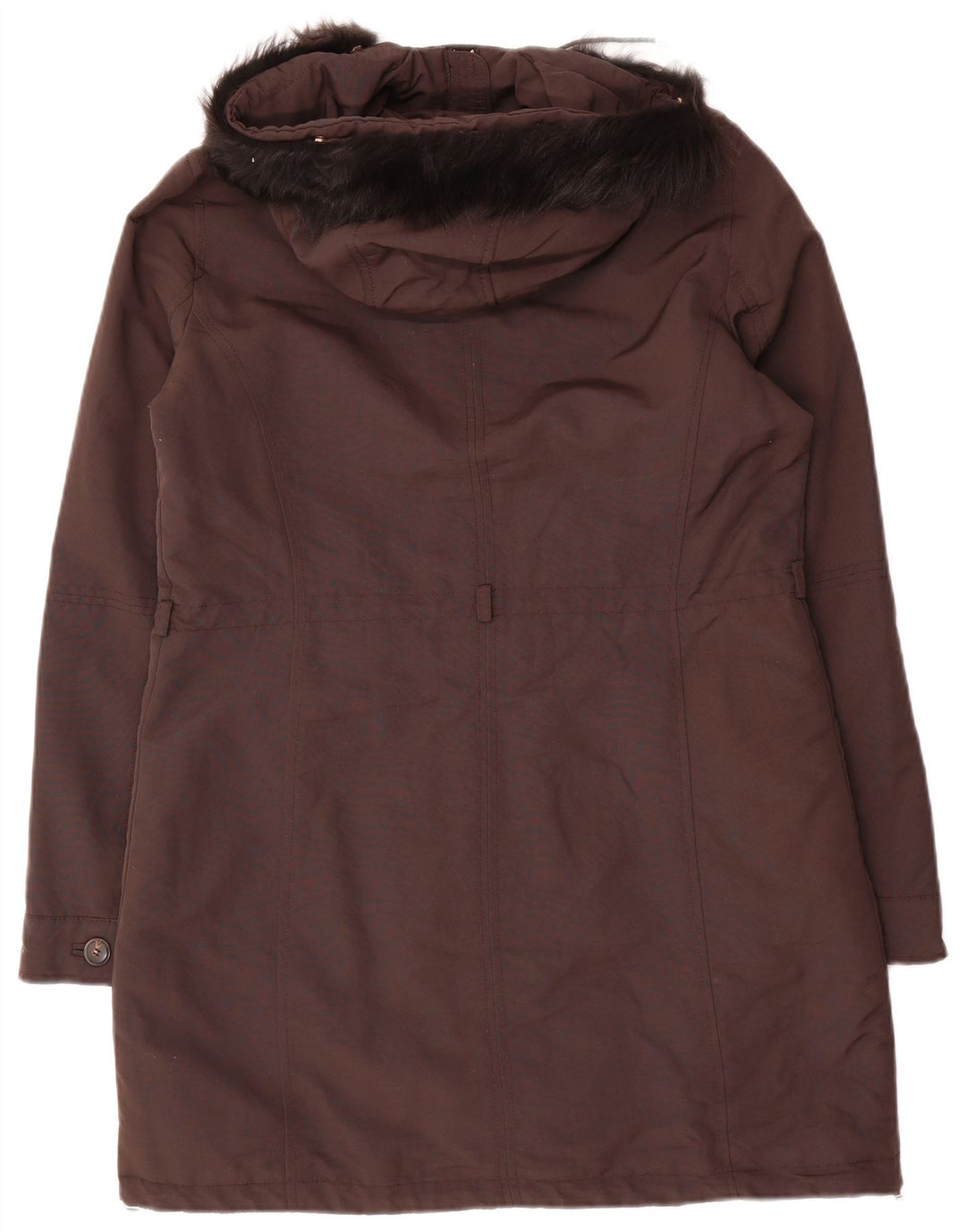 Massimo Dutti Damen-Parkajacke mit Kapuze, UK 14, Mittelbraun, Polyester
