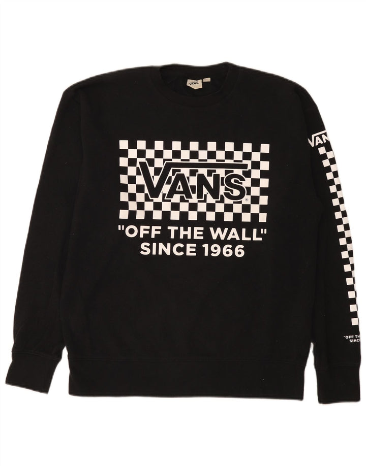 Vans Herren Grafik-Sweatshirt-Pullover XS, schwarze, geometrische Baumwolle
