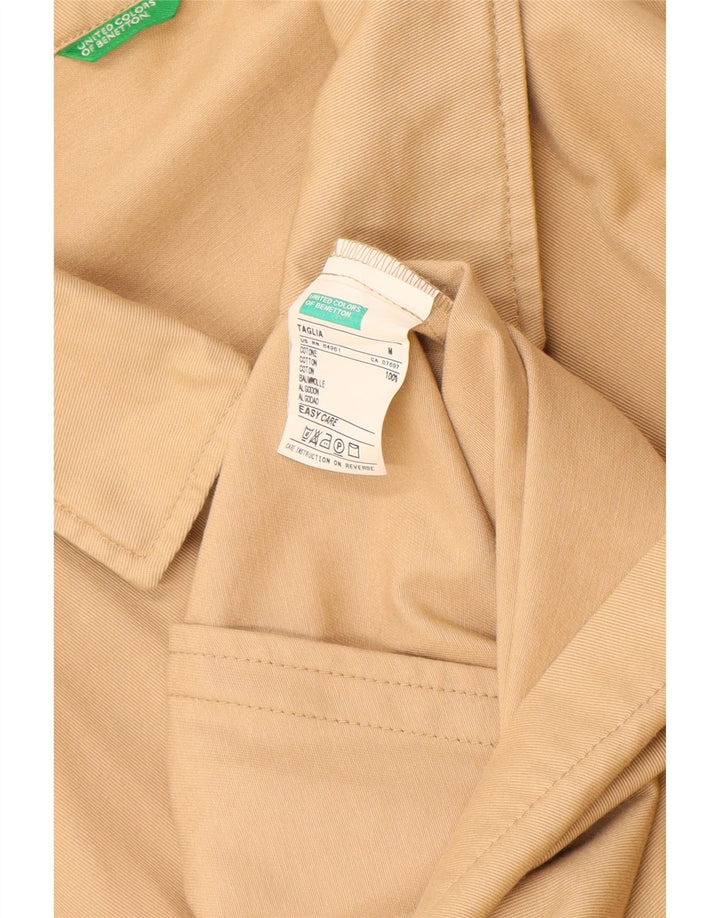 Benetton Herren Bomberjacke UK 38 Mittelbeige Baumwolle