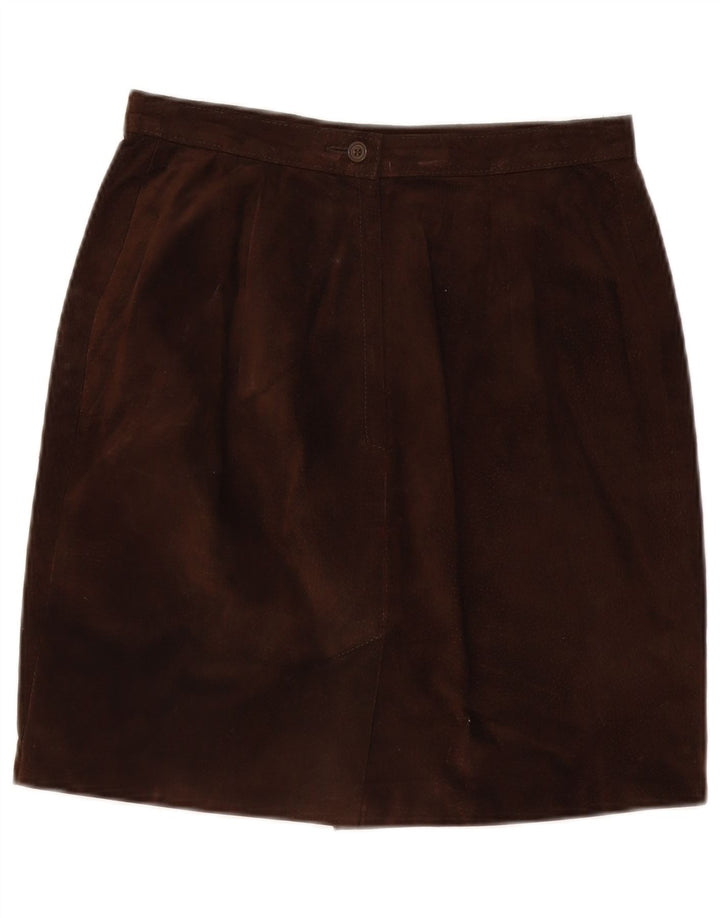 Vintage Damen Wildlederrock IT 44 Medium W28 Braunes Leder