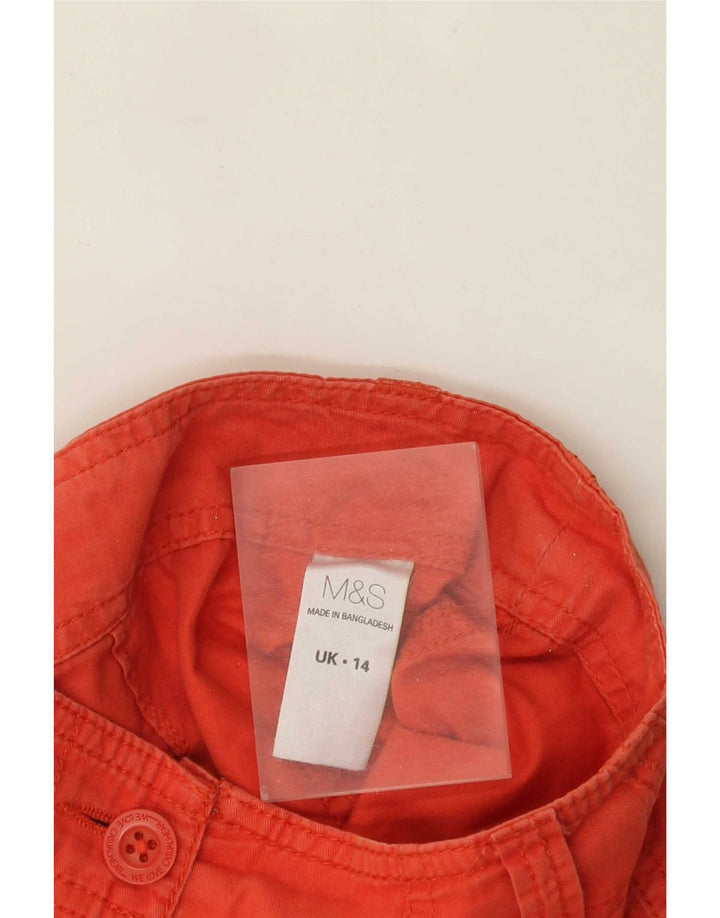 Marks & Spencer Damen Cargoshorts UK 14 Large W34 Orange Baumwolle