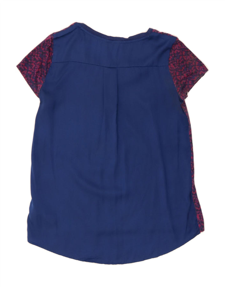 TOMMY HILFIGER Womens T-Shirt Top UK 10 Small Navy Blue Spotted Polyester Vintage Tommy Hilfiger and Second-Hand Tommy Hilfiger from Messina Hembry 