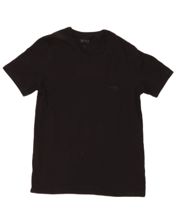 Hugo Boss Herren T-Shirt Top Medium Schwarz Baumwolle