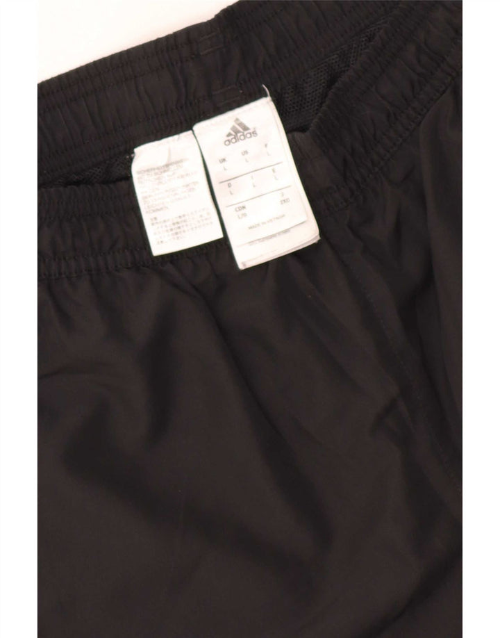 Adidas Herren-Trainingshose, Jogginghose, groß, aus schwarzem Polyester