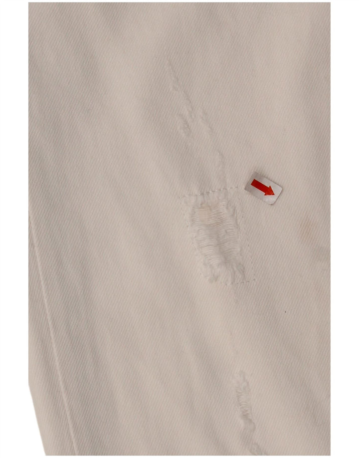 TOMMY HILFIGER Damen Distressed Straight Jeans W29 L28 Weiße Baumwolle