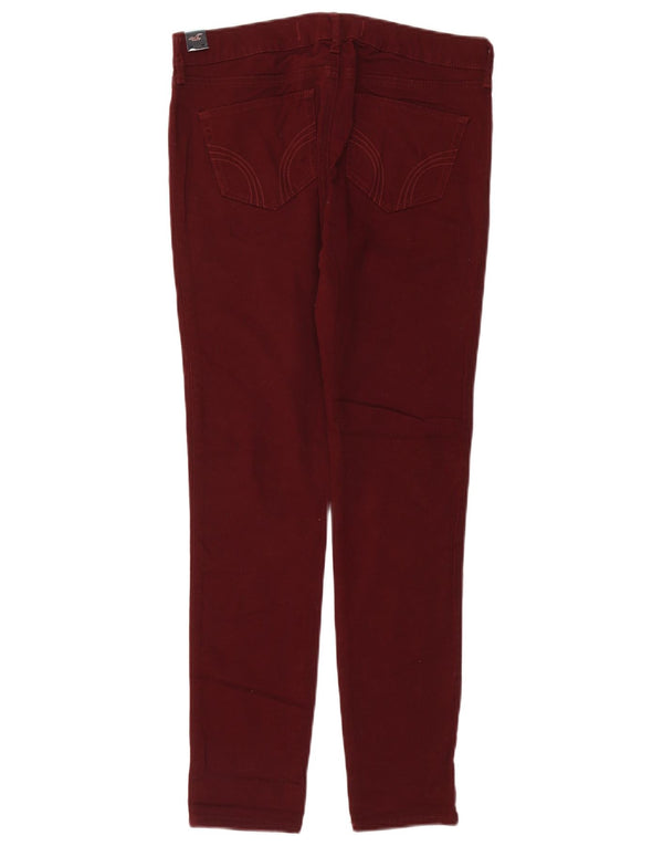 Hollister Womens Slim Casual Trousers W28 L29 Burgundy Cotton
